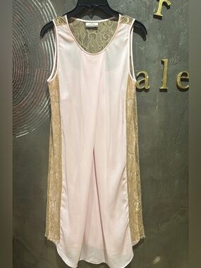 By Malene Birger Blush Pink nude Lace-Trim sleevless slip dress size L